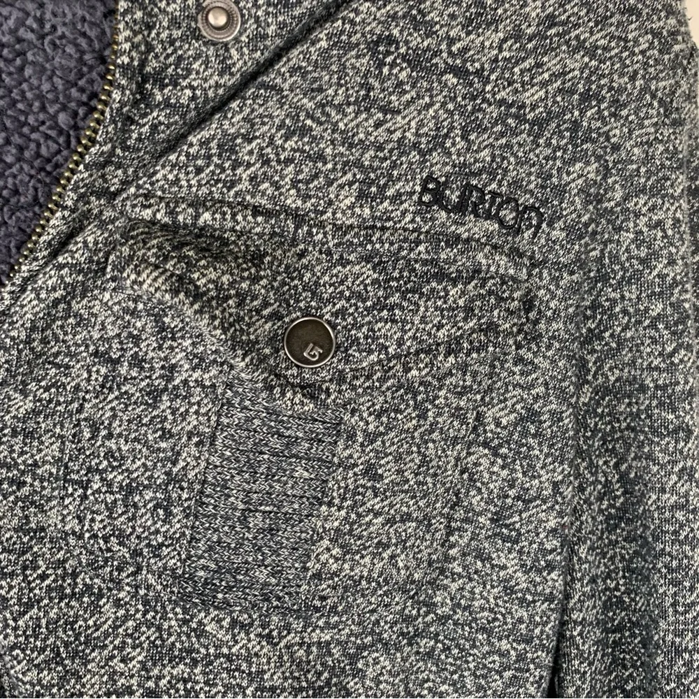 Burton Zip-Up Fleece Hoodie Sweatshirt Gray Medium Jacket Cozy Snowboarding - Picture 4 of 16
